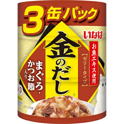 【同梱不可】【24個セット】いなばペットフード 金のだしまぐろ・かつお節入り65g×3P