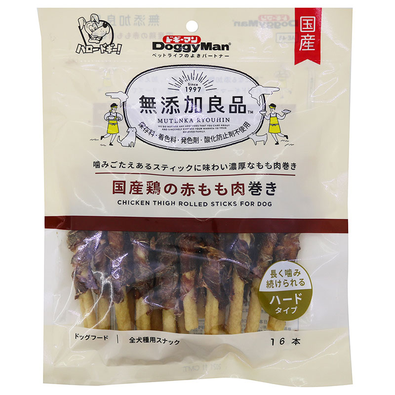 【同梱不可】【12個セット】ドギーマンハヤシ ドギーマン無添加良品国産鶏の赤もも肉巻き16本