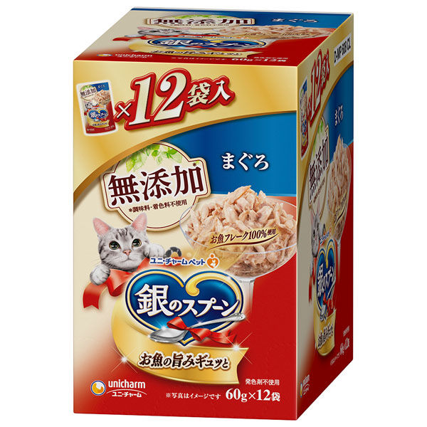 【同梱不可】【10個仕掛ける】ユニ・チャーム 銀のスプーンパウチ無つけ加えるまぐろ60g×12袋