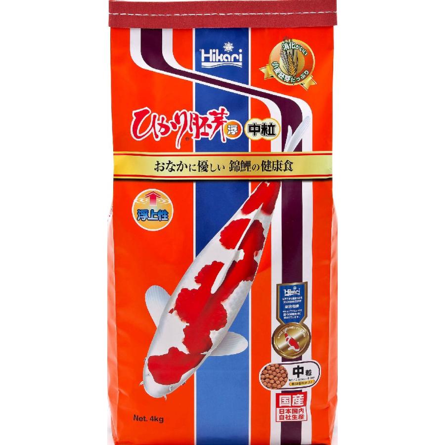 【同梱不可】【2個仕掛ける】キョーリン ひかりはい芽 中粒 浮かびあがる 4kg 錦鯉 餌 干し草