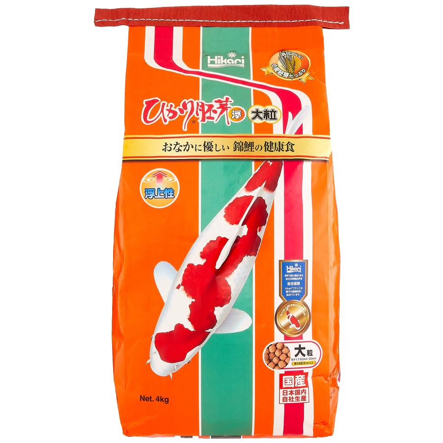 【同梱不可】【4個セット】キョーリン ひかり胚芽 大粒 浮上 4kg 錦鯉 餌 飼料