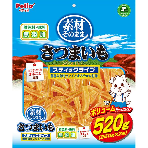 【同梱不可】【6個セット】 ペティオ ペティオ素材そのままさつまいもスティックタイプ520g
