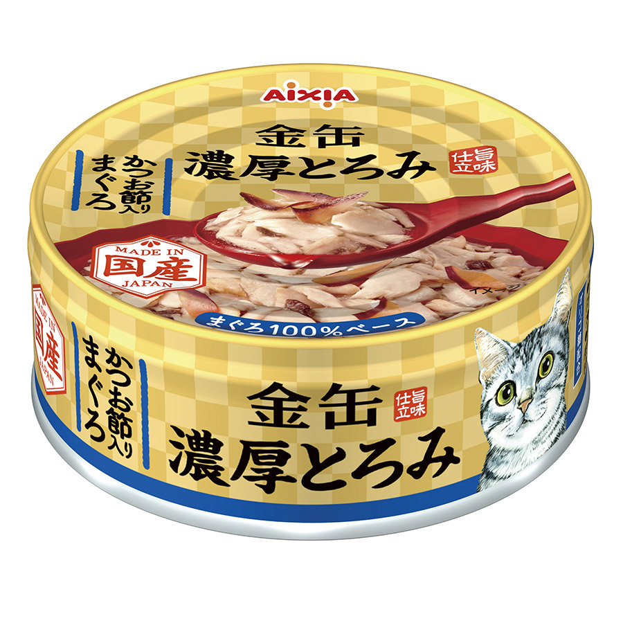 【同梱不可】【36個セット】 アイシア　金缶 濃厚とろみ かつお節入りまぐろ70g