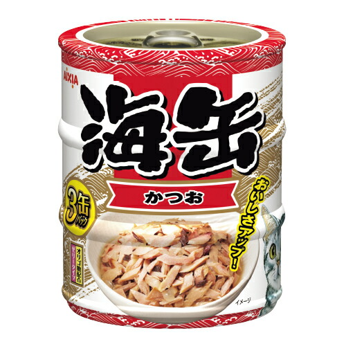 【同梱不可】【48個セット】 アイシア 海缶 ミニ 3P かつお 180g（60g&times;3缶）｜スペシャルスペース