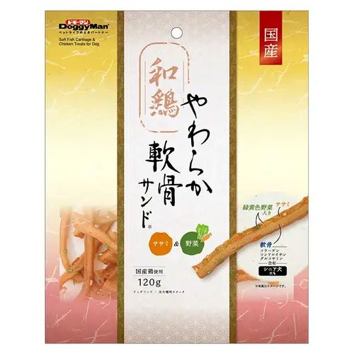 【同梱不可】【24個セット】ドギーマン和鶏やわらか軟骨サンドササミ&野菜120g