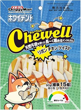 【同梱不可】【24個仕掛ける】ドギーマンホワイデントCheweLLリボンチキンツイスト90g(判定基準15個)