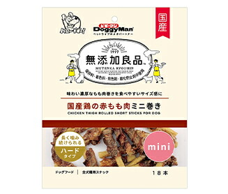 【同梱不可】【24個仕掛ける】ドギーマンハヤシ 無つけ加える良品 国産 鶏赤もも肉ミニ巻 18本