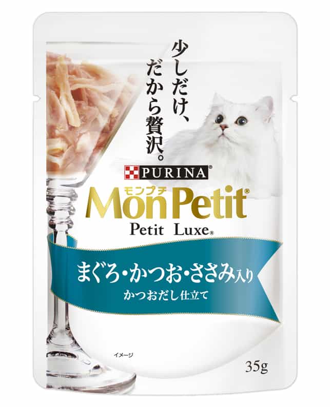【同梱不可】【96個セット】ネスレ日本 モンプチプチリュクスパウチまぐろ＆かつお＆ささみ35g