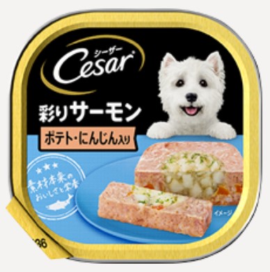 【同梱不可】【96個セット】 マースジャパンリミテッド シーザー彩りサーモンポテト・にんじん入り100g