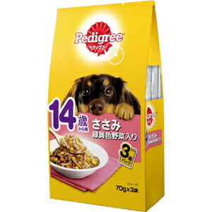 【同梱不可】【48個仕掛ける】マースジャパンリミテッド ペディグリー14歳から用ささみ緑黄色草片入り口・入口70g×3袋