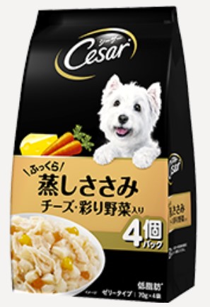 【同梱不可】【36個セット】 マースジャパンリミテッド シーザーごろっと蒸しささみチーズ・彩り野菜入り70g×4袋