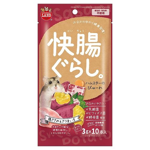 【同梱不可】【24個セット】マルカン 快腸ぐらし　ハムスターのぴゅーれ　鶏ささみ＆さつまいも１０本