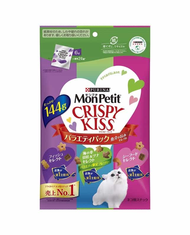 【同梱不可】【15個セット】ネスレ日本 モンプチ クリスピーキッスバラエティ魚介の旨みセレクト 144g｜スペシャルスペース