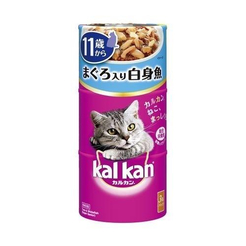 【同梱不可】【9個セット】マースジャパンリミテッド カルカンハンディ缶11歳からまぐろ入り白身魚160g×3缶