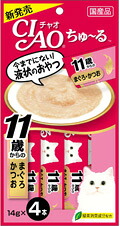 【同梱不可】【48個仕かける】いなば愛玩動物ボンネット  CIAOちゅ～る11歳からのまぐろ・かつお14g×4本