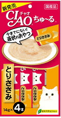 【同梱不可】【48個仕かける】いなば愛玩動物ボンネット  CIAOちゅ～るとりささみ14g×4本