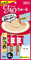 【同梱不可】【48個仕かける】いなば愛玩動物ボンネット  CIAOちゅ～るかつお14g×4本