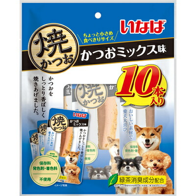 【同梱不可】【6個セット】いなばペットフード いなば焼かつおかつおミックス味10本入り