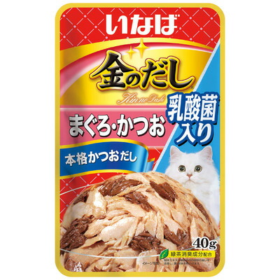 【同梱不可】【48個セット】いなばペットフード　金のだし乳酸菌入りまぐろ・かつお40g