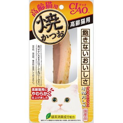 【同梱不可】【36個セット】いなばペットフード CIAO焼かつお高齢猫用本格だし味1本