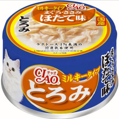 【同梱不可】【36個セット】いなばペットフード CIAOとろみミルキータイプまぐろ・ささみほたて味80g