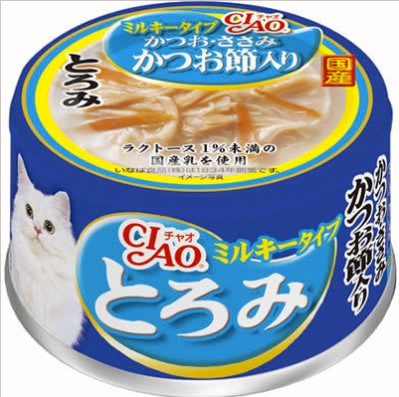 【同梱不可】【48個セット】いなばペットフード CIAOとろみミルキータイプかつお・ささみかつお節入り80g｜スペシャルスペース