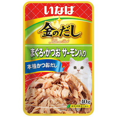 【同梱不可】【48個セット】 いなばペットフード 金のだしまぐろ・かつおサーモン入り40g