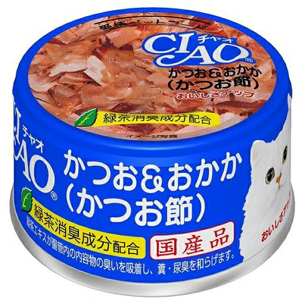 【同梱不可】【48個セット】いなばペットフード CIAO かつお＆おかか(かつお節) 85g