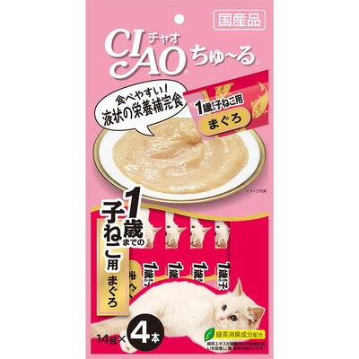 【同梱不可】【48個仕かける】いなば愛玩動物ボンネット  CIAOちゅ～る1歳までの子ねこ用まぐろ14g×4本