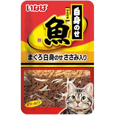【同梱不可】【96個セット】いなばペットフード マルウオ白身のせパウチまぐろ白身のせささみ入り40g