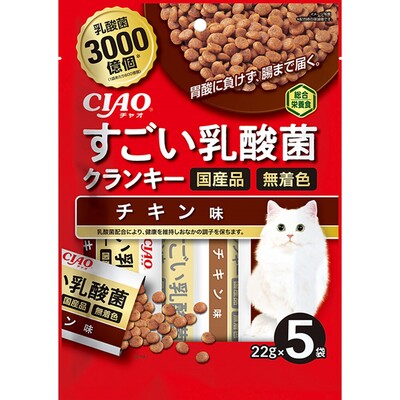 【同梱不可】【48個仕かける】いなば愛玩動物ボンネット  もの恐ろしい乳酸菌クランキーチキン味22g×5袋