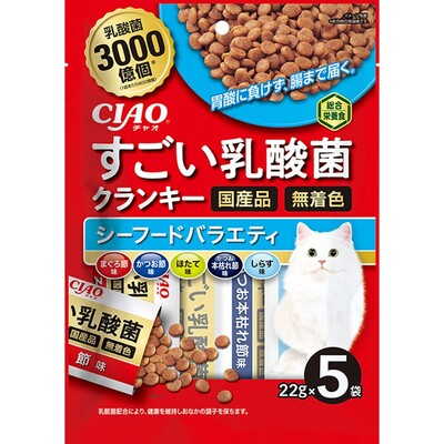 【同梱不可】【48個仕かける】いなば愛玩動物ボンネット  もの恐ろしい乳酸菌クランキーシーフードバラエティ22g×5袋
