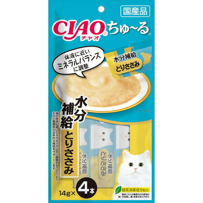 【同梱不可】【48個セット】いなばペットフード CIAOちゅ～る水分補給とりささみ14g×4本