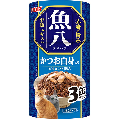 【同梱不可】【36個セット】いなばペットフード 魚八かつお白身160g×3缶