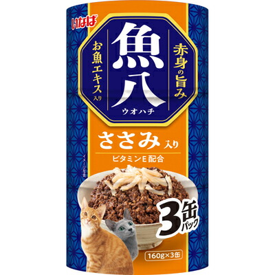 【同梱不可】【12個セット】いなばペットフード 魚八ささみ入り160g×3缶