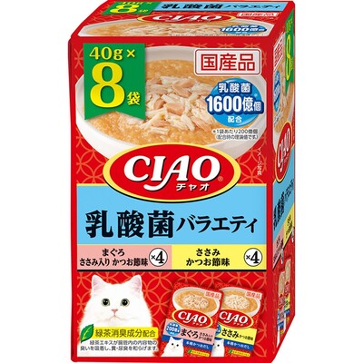 【同梱不可】【12個セット】いなばペットフード CIAOパウチ乳酸菌バラエティ40g×8袋