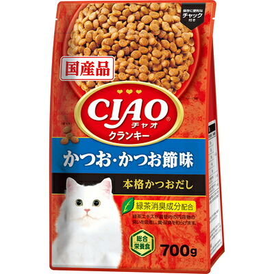 【同梱不可】【12個セット】いなばペットフード CIAO クランキー かつお・かつお節味 700g