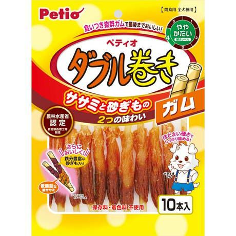【同梱不可】【30個仕掛ける】ペティオ  ペティオダブル一巻きチュインガム10本入