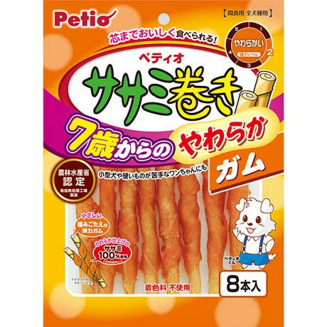 【同梱不可】【30個仕掛ける】ペティオ  ペティオ7歳からのやわらかササミ一巻きチュインガム8本入