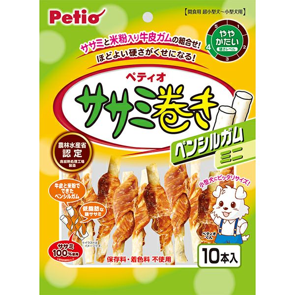 【同梱不可】【30個仕掛ける】ペティオ  ペティオササミ一巻きペンシルガムミニ10本入