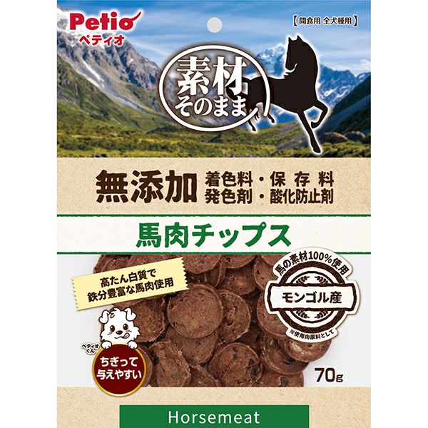 【同梱不可】【30個セット】ペティオ ペティオ素材そのまま無添加馬肉チップス70g