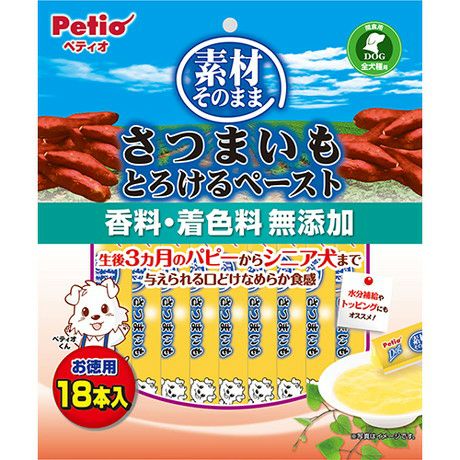 【同梱不可】【10個セット】ペティオ 素材そのまま さつまいも とろけるペースト 18本入