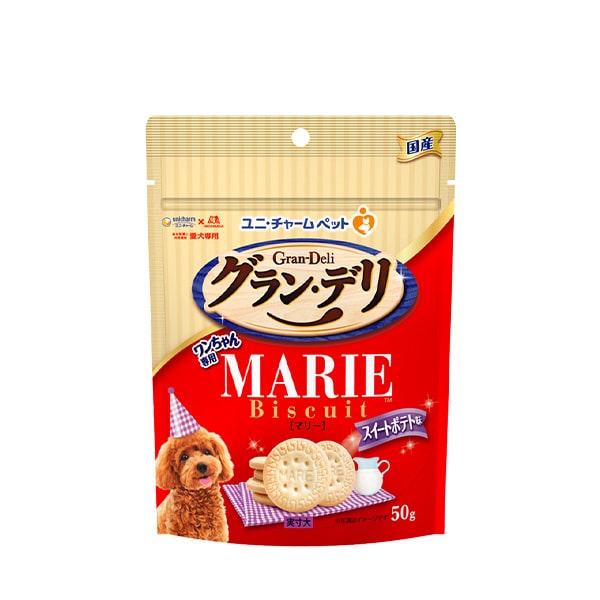 【同梱不可】【64個セット】ユニ・チャーム グラン･デリワンちゃん専用マリービスケットスイートポテト味50g