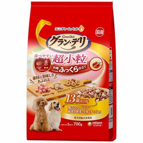【同梱不可】【6個セット】ユニ・チャーム グラン･デリふっくら仕立て食べやすい超小粒13歳以上用700g