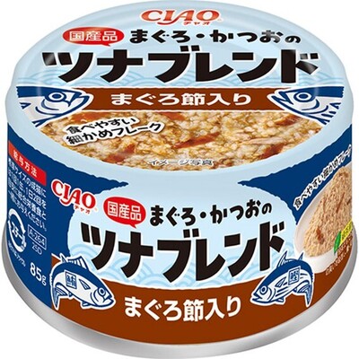 【同梱不可】【48個セット】いなばペットフード株式会社　ＣＩＡＯ　まぐろ・かつおのツナブレンド　まぐろ節入り８５ｇ