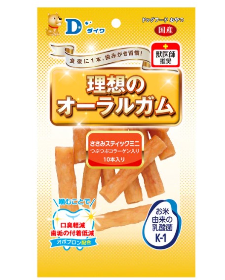 【同梱不可】【48個セット】 株式会社ダイワ 新ささみスティック ミニ つぶつぶコラーゲン入 10本