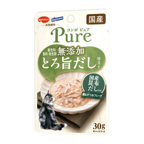 【同梱不可】【48個セット】日本ペットフード コンボピュアキャットパウチ鶏＆かつお・国産昆布だし入り30g