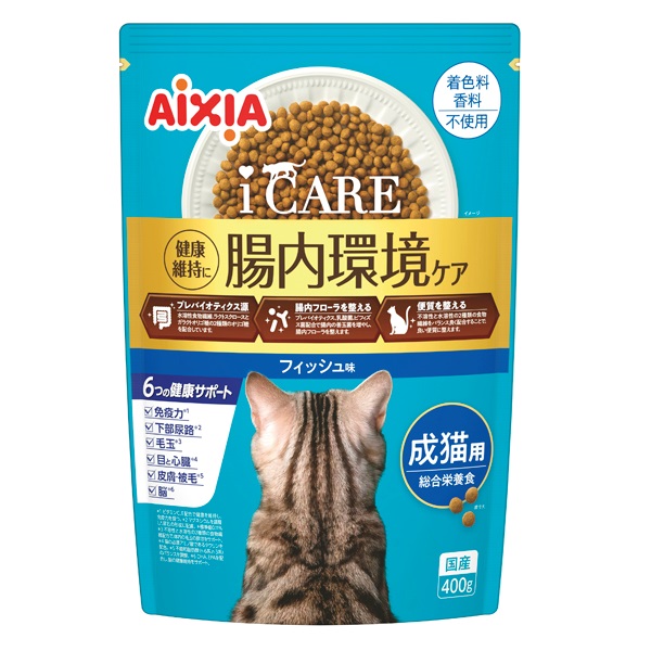 【同梱不可】【12個セット】アイシア株式会社　ｉ　ＣＡＲＥ　キャットドライ　フィッシュ味４００ｇ