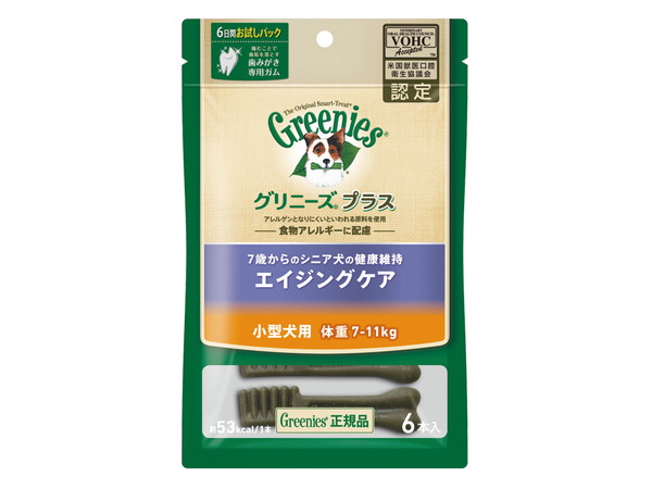 【同梱不可】【40個仕掛ける】マースジャパンリミテッド グリニーズプラス エイジングケア 小型犬用 体量7～11kg 6本入り口・入口