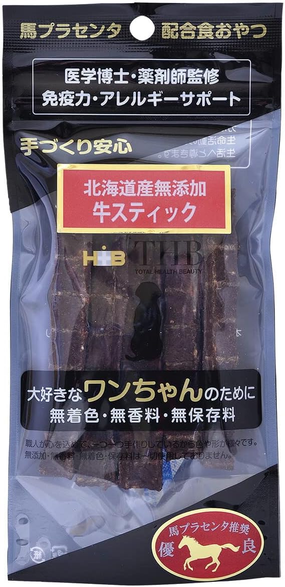 【同梱不可】【36個仕掛ける】THB JAPAN 北海道産無つけ加える 馬プラセンタ練りあわせる 牛突っ支い棒 犬用 35g
